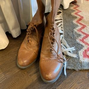 Franco Sarto Tan Leather Riding Boots Size 7.5